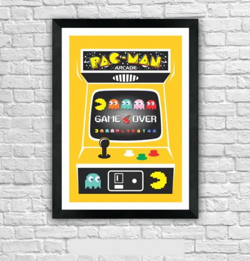 Quadro Pôster A3 c/ Moldura - Come Come Game Over 30x42cm