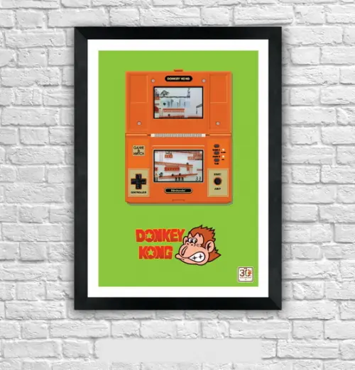 Quadro Pôster A3 c/ Moldura - Game Boy Dk 1 30x42cm