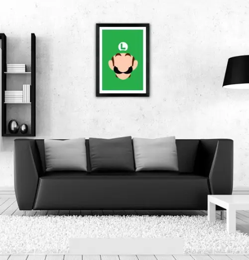 Quadro Pôster A3 c/ Moldura - Luigi Minimalista 30x42cm