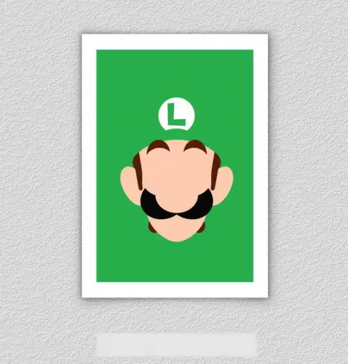Quadro Pôster A3 c/ Moldura - Luigi Minimalista 30x42cm