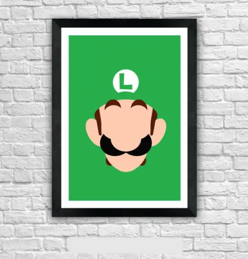 Quadro Pôster A3 c/ Moldura - Luigi Minimalista 30x42cm
