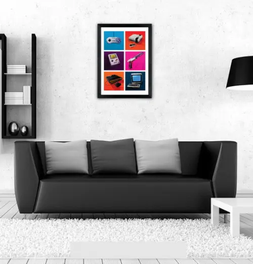 Quadro Pôster A3 c/ Moldura - Video Game Vintage 30x42cm