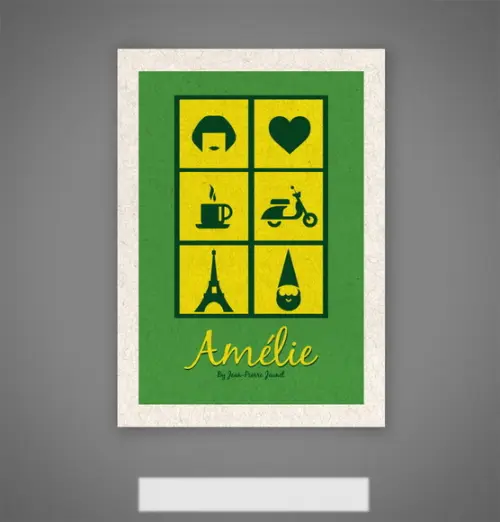 Quadro Pôster A3 c/ Moldura -amelie Poulain 30x42cm