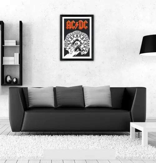 Quadro Pôster A3 c/ Moldura -angus Eletric Guitar 30x42cm