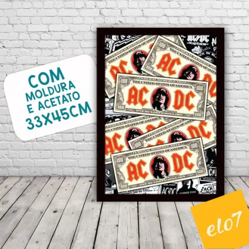 Quadro Pôster A3 c/ Moldura -angus Money 30x42cm