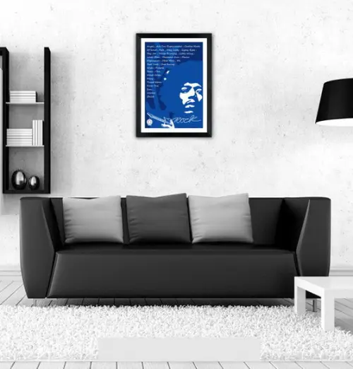 Quadro Pôster A3 c/ Moldura -hendrix 30x42cm