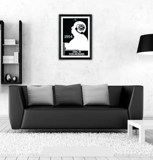 Quadro Pôster A3 c/ Moldura -hitchcock Disque m 30x42cm