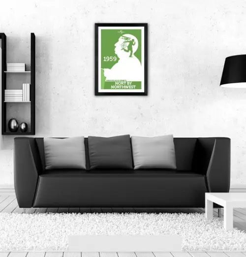 Quadro Pôster A3 c/ Moldura -hitchcock Intriga 30x42cm