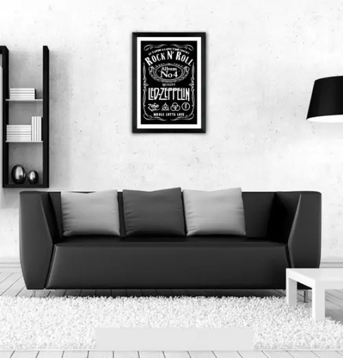 Quadro Pôster A3 c/ Moldura -led Rock Nº 4 30x42cm