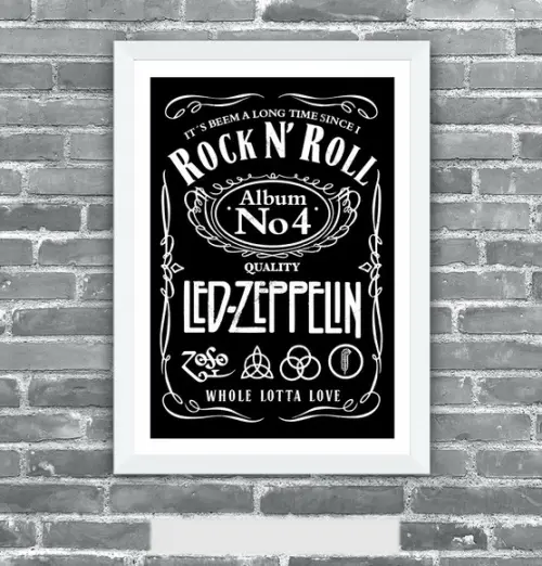 Quadro Pôster A3 c/ Moldura -led Rock Nº 4 30x42cm