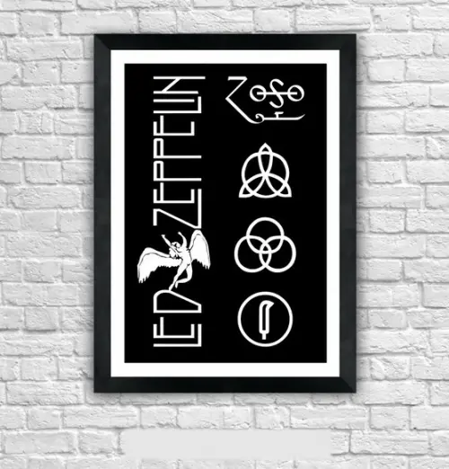 Quadro Pôster A3 c/ Moldura -led Zeppelin 30x42cm