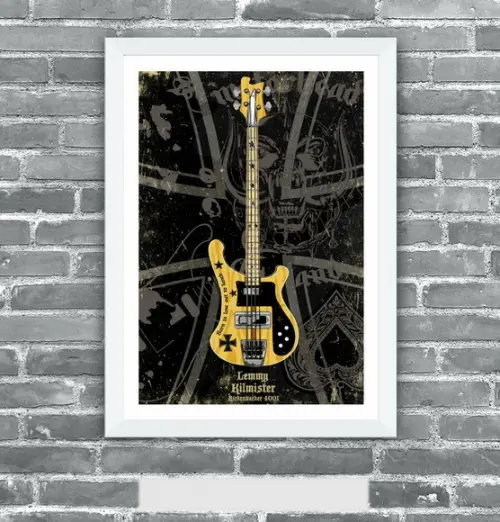 Quadro Pôster A3 c/ Moldura -lemmy Bass Rk 30x42cm