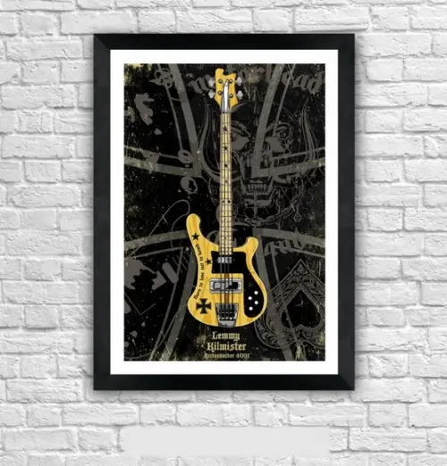 Quadro Pôster A3 c/ Moldura -lemmy Bass Rk 30x42cm