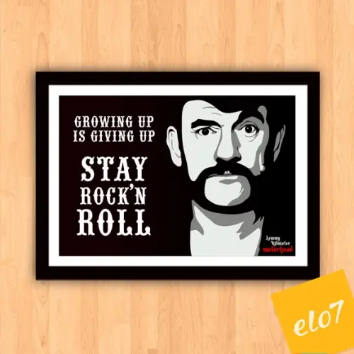 Quadro Pôster A3 c/ Moldura -lemmy Stay Rock 30x42cm