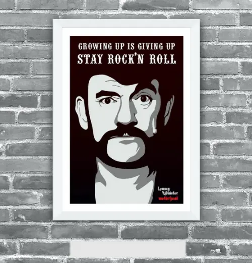 Quadro Pôster A3 c/ Moldura -lemmy Stay Rock 30x42cm