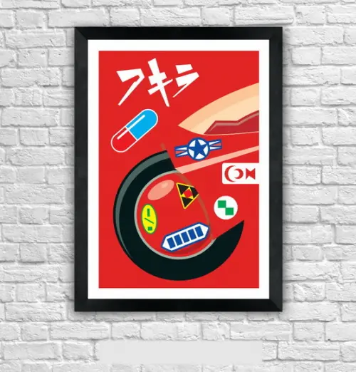 Quadro Pôster A3 c/ Moldura -moto Kaneda Minimalista 30x42cm
