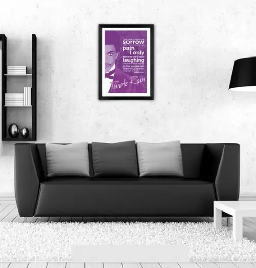 Quadro Pôster A3 c/ Moldura -purple Prince 30x42cm