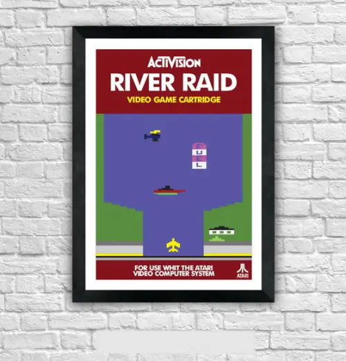 Quadro Pôster A3 c/ Moldura -river Raid Atari 30x42cm