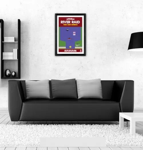 Quadro Pôster A3 c/ Moldura -river Raid Atari 30x42cm