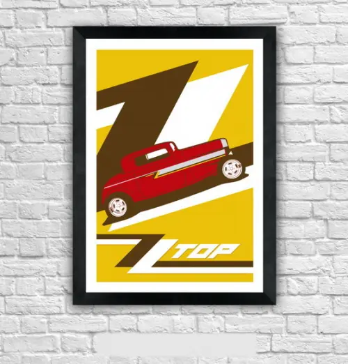 Quadro Pôster A3 c/ Moldura -zz Top Eliminator 30x42cm