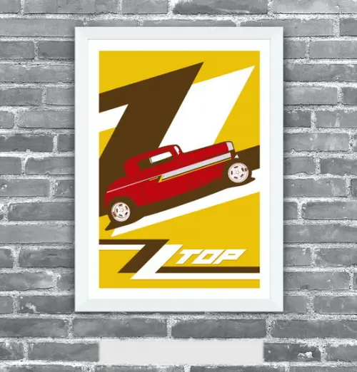 Quadro Pôster A3 c/ Moldura -zz Top Eliminator 30x42cm