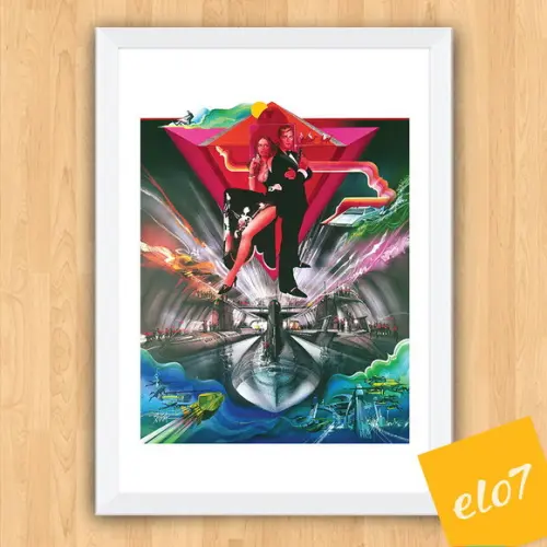 Quadro Pôster A3 c/ Moldura 007 The Spy Who Loved 30x42cm