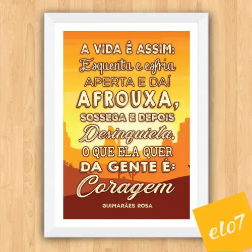 Quadro Pôster A3 c/ Moldura a Vida É Assim 30x42cm