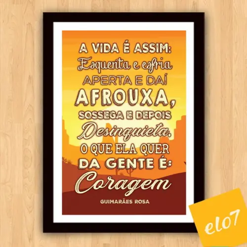 Quadro Pôster A3 c/ Moldura a Vida É Assim 30x42cm
