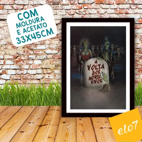Quadro Pôster A3 c/ Moldura a Volta dos Mortos Vivos 30x42cm