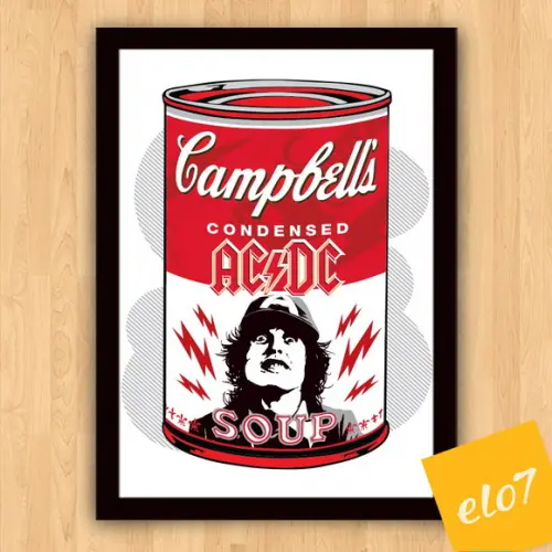 Quadro Pôster A3 c/ Moldura Acdc Campbell´s 30x42cm