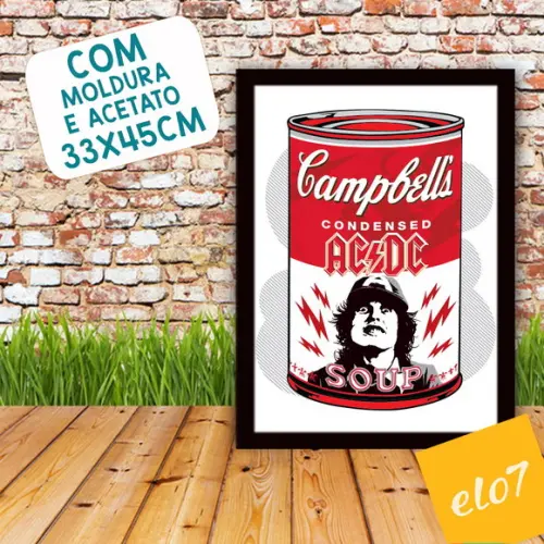 Quadro Pôster A3 c/ Moldura Acdc Campbell´s 30x42cm