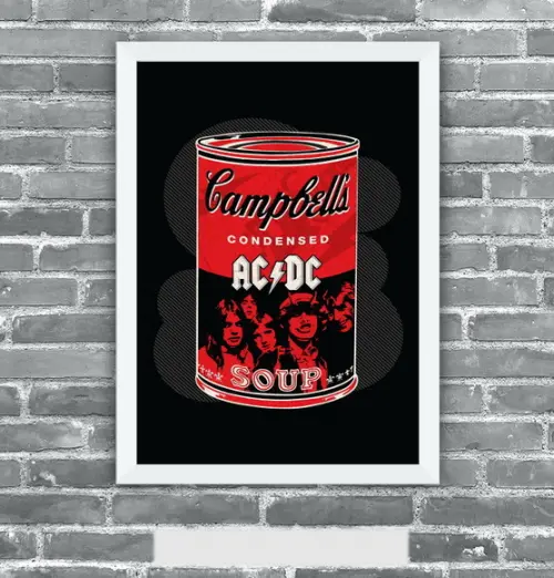 Quadro Pôster A3 c/ Moldura Acdc Campbell´s 30x42cm
