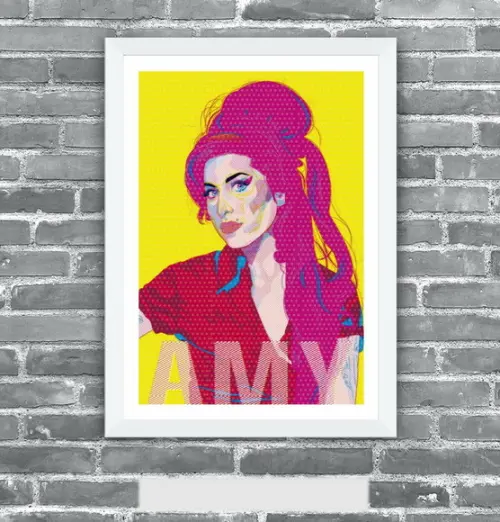 Quadro Pôster A3 c/ Moldura Amy Pop Art 30x42cm