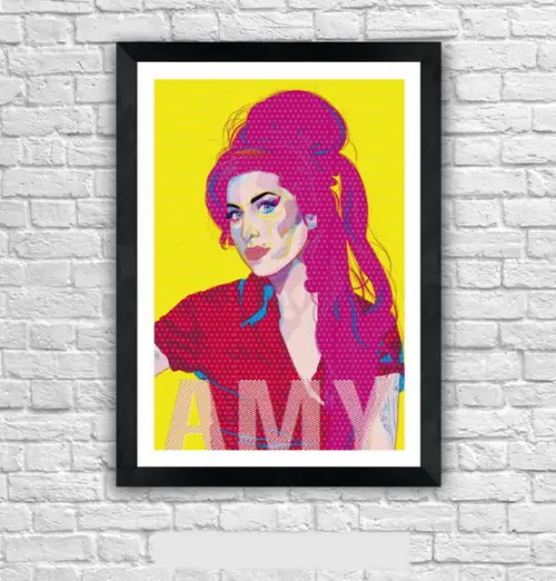 Quadro Pôster A3 c/ Moldura Amy Pop Art 30x42cm