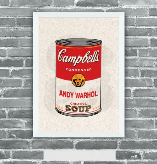 Quadro Pôster A3 c/ Moldura Andy Campbell`s Pop Art 30x42cm