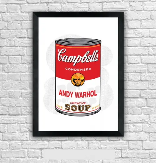 Quadro Pôster A3 c/ Moldura Andy Campbell`s Pop Art 30x42cm