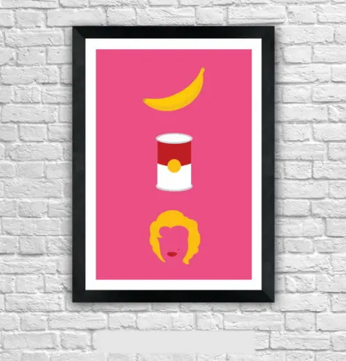 Quadro Pôster A3 c/ Moldura Andy Ícones Pop Art 30x42cm