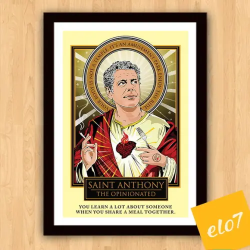 Quadro Pôster A3 c/ Moldura Anthony Bourdain 30x42cm