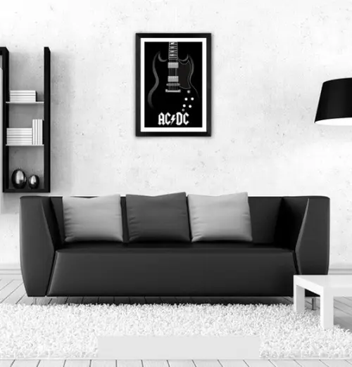 Quadro Pôster A3 c/ Moldura Angus Sg Guitar 30x42cm