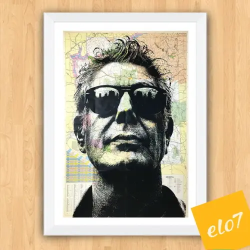 Quadro Pôster A3 c/ Moldura Anthony Bourdain 30x42cm