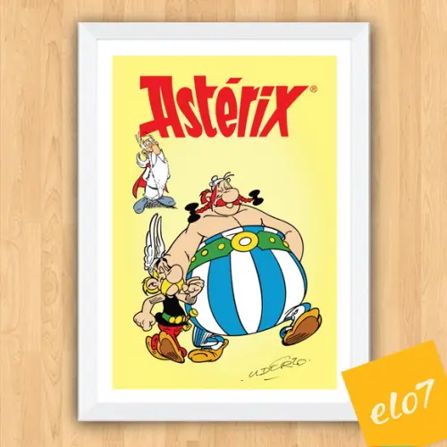 Quadro Pôster A3 c/ Moldura Asterix e Obelix 30x42cm