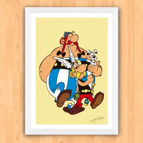 Quadro Pôster A3 c/ Moldura Asterix e Obelix 30x42cm