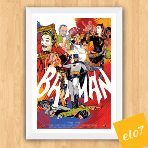 Quadro Pôster A3 c/ Moldura Batman Anos 60 - 30x42cm