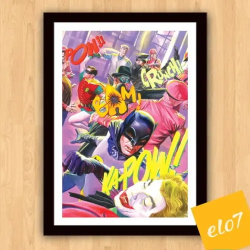 Quadro Pôster A3 c/ Moldura Batman Anos 60 - 30x42cm