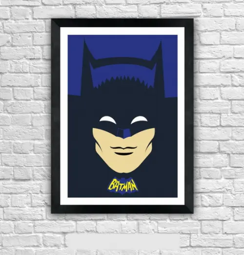 Quadro Pôster A3 c/ Moldura Batman Anos 60 - 30x42cm