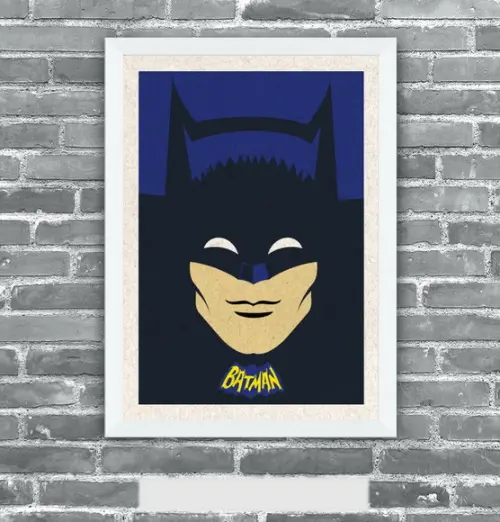 Quadro Pôster A3 c/ Moldura Batman Anos 60 - 30x42cm