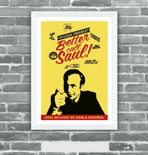 Quadro Pôster A3 c/ Moldura Better Call Saul 30x42cm