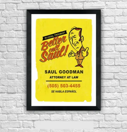 Quadro Pôster A3 c/ Moldura Better Call Saul 30x42cm
