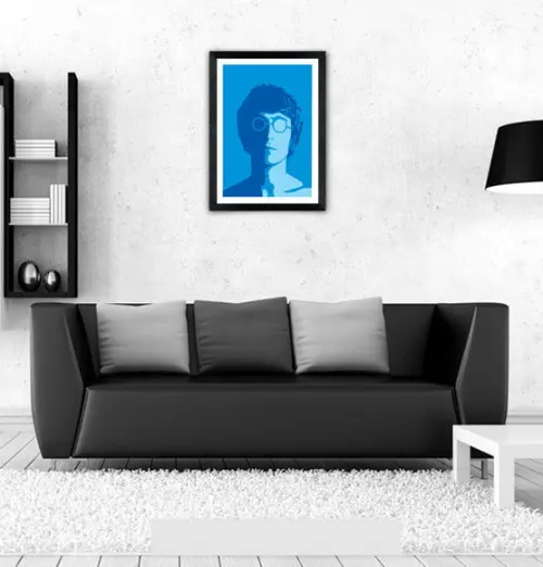 Quadro Pôster A3 c/ Moldura Blue Lennon 30x42cm