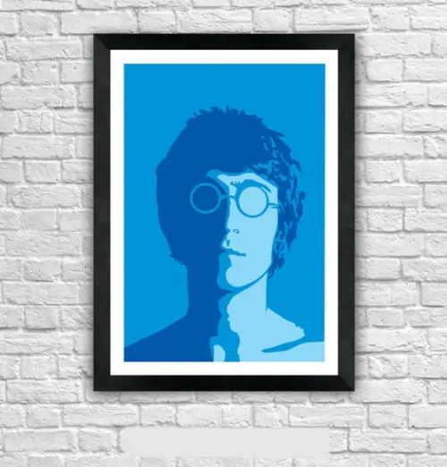 Quadro Pôster A3 c/ Moldura Blue Lennon 30x42cm